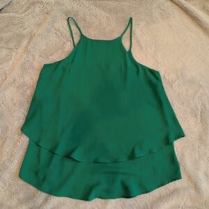 EUC Emmelee Kelly Green Seing Tiered Tank Top Size XS